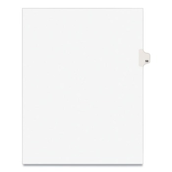 Avery 01058 11 in.x 8.5 in. 10-Tab Avery Style 58 Preprinted Legal Exhibit Side Tab Index Dividers - White (25/Pack)