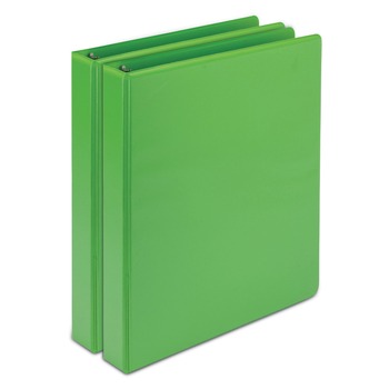 Samsill U86378 11 in. x 8.5 in. 3 Rings 1 in. Capacity Earth’s Choice Plant-Based Durable Fashion View Binder - Lime (2/Pack)