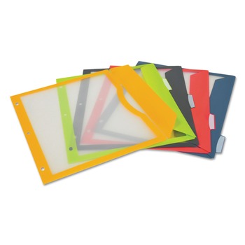 C-Line 06650 9.88 in. x 11.38 in. Binder Pocket With Write-On Index Tabs - Assorted (1-Set)