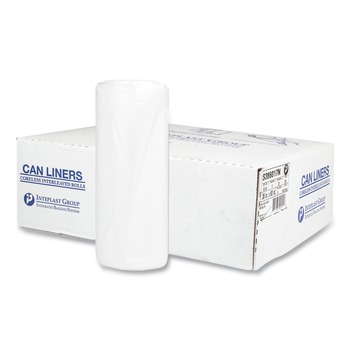 Inteplast Group S386017N 60 gal. 17 microns 38 in. x 60 in. High-Density Interleaved Commercial Can Liners - Clear (25 Bags/Roll, 8 Rolls/Carton)