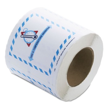  | LabelMaster L450 5.5 in. x 5 in. Self-Adhesive Shipping and Handling Time and Temperature Labels - White/Blue/Red/Gray (1/Roll)