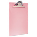 Clipboards | Saunders 21800 1 in. Clip Capacity Holds 8.5 in. x 11 in. Sheets Recycled Plastic Clipboard with Ruler Edge - Pink image number 1