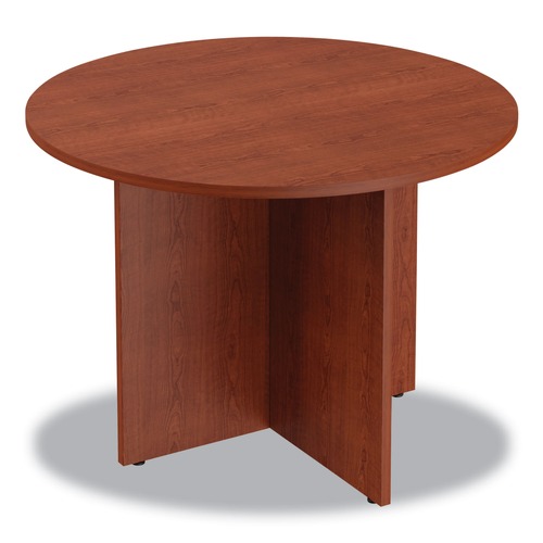 Office Desks & Workstations | Alera ALEVA7142MC 42 in. x 29.5 in. Valencia Round Conference Table with Legs - Medium Cherry image number 0