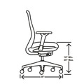 Office Chairs | HON HONNR12SAMP13BT Nucleus Series 16.63 in. to 21.13 in. Seat Height Up to 300 lbs. Recharge Task Chair - Navy Seat, Black Back/Base image number 6