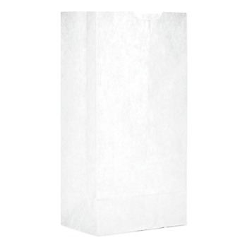 FACILITY MAINTENANCE SUPPLIES | Ross & Wallace Paper Products 120304500PK/BL 5 in. x 3.13 in. x 9.88 in. #4 Size Grocery Paper Bags - White (500/Bundle)