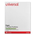 Binders | Universal UNV56638EE 11 in. x 8.5 in. Embossed Leather Grain Paper 2-Pocket Portfolio - Dark Blue (25/Box) image number 0