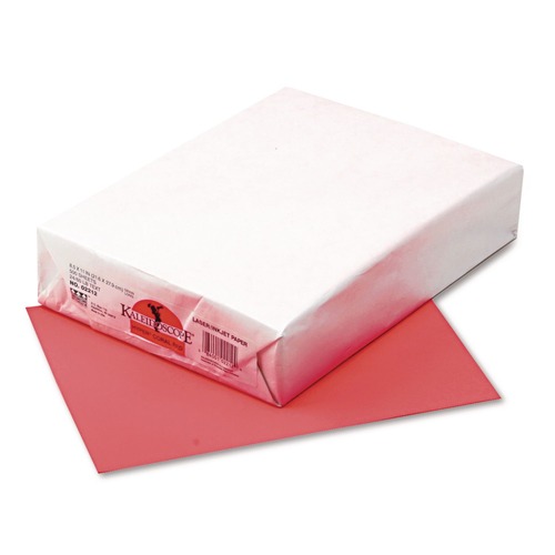 Copy & Printer Paper | Pacon P102212 24 lbs. 8-1/2 in. x 11 in. Kaleidoscope Multipurpose Colored Paper - Hyper Coral Red (500/Ream) image number 0
