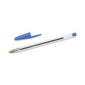Pens | BIC MS11 BLU Cristal Xtra Smooth Medium 1 millimeter Stick Ballpoint Pen - Blue Ink/Clear Barrel (1-Dozen) image number 3