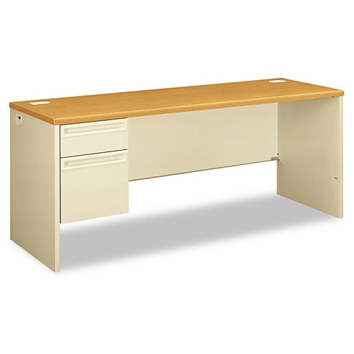 Office Desks & Workstations | HON H38855L.C.L 38000 Series 72 in. x 24 in. x 29.5 in. Left Pedestal Credenza - Harvest/Putty image number 0