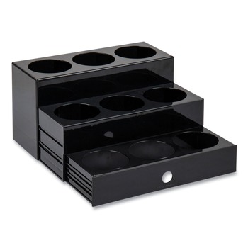  | Mind Reader SYRUPH9-BLK 12.5 in. x 5 in. x 7 in. 9-Compartment Foundation Collection Nested Syrup Countertop Bottle Organizer - Black
