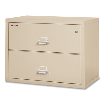 OFFICE FILING CABINETS AND SHELVES | FireKing 2-3822-CPA 2 Legal/Letter-Size File Drawers 37.5 in. x 22.13 in. x 27.75 in. Insulated Lateral File - Parchment