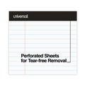 Notebooks & Pads | Universal UNV30630 8.5 in. x 11 in. Premium Wide/Legal Ruled Writing Pads with Heavy-Duty Back - Black Headband (6/Pack) image number 4