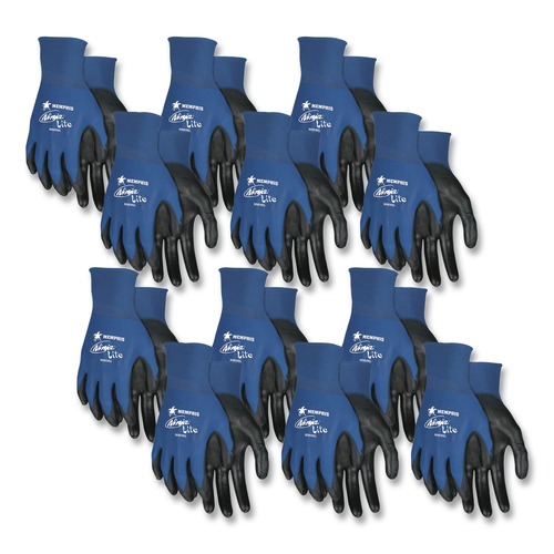 Disposable Gloves | MCR Safety N9696L Ultra Tech TaCartonile Dexterity Work Gloves - Large Blue/Black (1-Dozen) image number 0