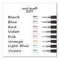 Pens | uni-ball 33951 Medium 0.7 mm Blue Ink Signo 207 Gel Pen Retractable - Smoke/Black/Blue Barrel (1 Dozen) image number 3