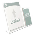 Desk Shelves | Deflecto 599401 Superior Image 13.5 in. W x 4.25 in. D x 10.88 in. H Slanted Sign Holder with Side Pocket - Clear image number 3