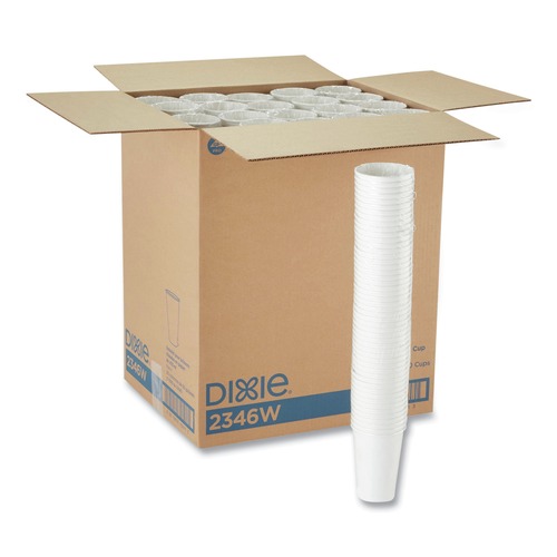Cups and Lids | Dixie 2346W 16 oz. Paper Hot Cups - White (50/Sleeve, 20 Sleeves/Carton) image number 0