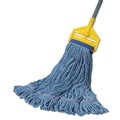 Just Launched | Boardwalk BWK504BL 5 in. Super Loop Cotton/Synthetic Fiber Wet Mop Head - X-Large, Blue (12/Carton) image number 2