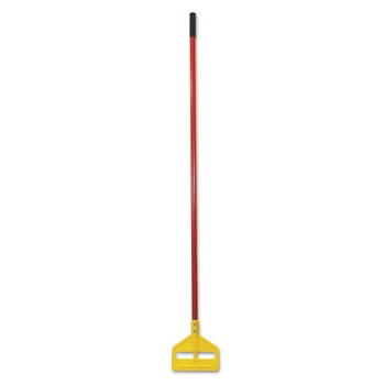Rubbermaid Commercial FGH14600RD00 60 in. Invader Fiberglass Side-Gate Wet-Mop Handle - Red/Yellow