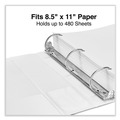 Binders | Universal UNV20746 11 in. x 8.5 in. 2 in. Capacity 3 Rings Slant D-Ring View Binder - White image number 5