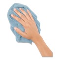 Cleaning Cloths | Boardwalk BWK12BLUCLOTH 12 in. x 12 in. Microfiber Cleaning Cloths - Blue (12/Pack) image number 1