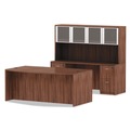 Office Desks & Workstations | Alera VA227236WA 71 in. x 41.38 in. x 29.63 in. Valencia Series Bow Front Desk Shell - Modern Walnut image number 3