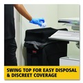 Trash & Waste Bins | Rubbermaid Commercial FG267360BLA Slim Jim 11.38 in. x 20.5 in. x 5 in. Swing Lid - Black image number 6