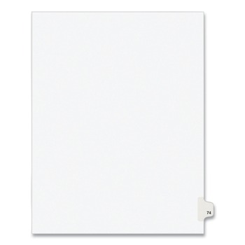 Avery 01074 10-Tab '74-ft Label 11 in. x 8.5 in. Preprinted Legal Exhibit Side Tab Index Dividers - White (25-Piece/Pack)