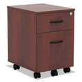 Office Carts & Stands | Alera ALEVABFMC Valencia Series 15.88 in. x 19.13 in. x 22.88 in. Legal/Letter 2-Drawer Mobile Pedestal - Medium Cherry image number 0