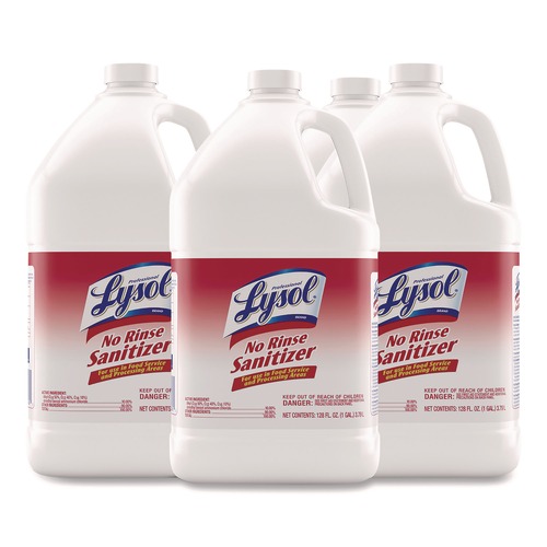 All-Purpose Cleaners | Professional LYSOL Brand 36241-74389 1 Gallon Bottle No Rinse Sanitizer Concentrate (4/Carton) image number 0