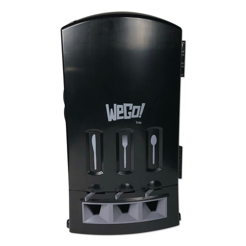 Breakroom Supplies | Wego 56102200 13.39 in. x 15.75 in. x 23.62 in. Forks/Knives/Spoons Dispenser - Black image number 0