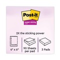 Sticky Notes & Post it | Post-it Notes Super Sticky 660-3SSJOY 4 in. x 6 in. Note Ruled Note Pads - Summer Joy Collection Colors (3-Pads/Pack) image number 3