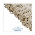 Just Launched | Boardwalk BWK824C 24 oz. Lie-Flat Cotton Fiber Mop Head - White (12/Carton) image number 7