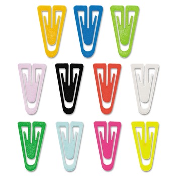  | GEM PC0300 Smooth Plastic Paper Clips - Medium, Assorted (500/Box)