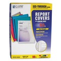 Report Covers & Pocket Folders | C-Line 32550 0.13 in. Capacity 8.5 in. x 11 in. Vinyl Report Covers - Clear/Assorted Colors (50/Box) image number 0