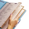 File Folders | Smead 14094 8 SafeSHIELD Fasteners 3 in. Expansion 3 Dividers Letter Size Pressboard Top Tab Classification Folders - Blue (10/Box) image number 3