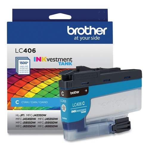 Ink & Toner | Brother LC406CS LC406CS INKvestment 1,500 Page-Yield Ink - Cyan image number 0