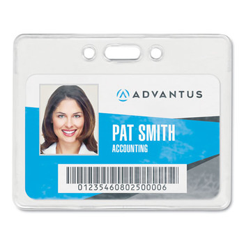 Advantus 75450 3.75 in. x 3 in. Holder 3.5 in. x 2.25 in. Insert Horizontal Proximity ID Badge Holders - Clear (50/Pack)