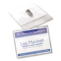 Label & Badge Holders | Avery 05384 4 in. x 3 in. Top Load Clip-Style Name Badge Holder with Laser/Inkjet Insert - White (40/Box) image number 2