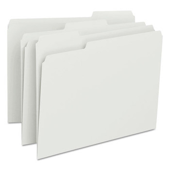 Smead 12843 1/3-Cut Tabs Assorted Letter Size 0.75 in. Expansion Colored File Folders - White (100/Box)