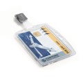 Label & Badge Holders | Durable 800519 Vertical/Horizontal Clip ID/Security Card Holder Set - Clear (25/Pack) image number 6