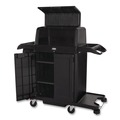 Cleaning Carts | Rubbermaid Commercial 2202528 Locking Security Hood for Housekeeping Carts - Black image number 3
