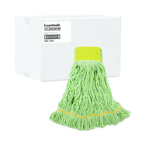 Mops | Boardwalk BWK1200LCT EcoMop Recycled Fiber Looped-End Mop Heads - Large, Green (12/Carton) image number 0