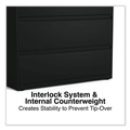 Office Filing Cabinets & Shelves | Alera 25505 42 in. x 18.63 in. x 40.25 in. 3 Legal/Letter/A4/A5 Size Lateral File Drawers - Black image number 7
