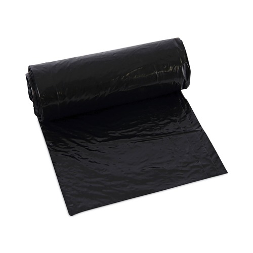 Trash & Waste Bins | Boardwalk W4832YKKR01 24 in. x 32 in. 16 gal. 1 mil Perforated Roll Low-Density Waste Can Liners - Black (150/Carton) image number 0