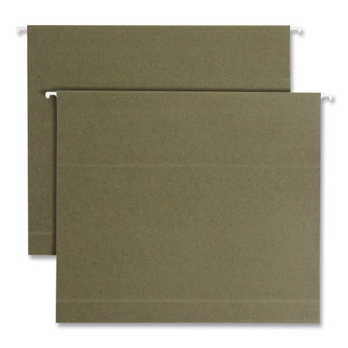 File Folders | Smead 65090 2 in. Capacity Letter Size Box Bottom Hanging File Folders - Standard Green (25/Box) image number 0
