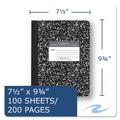 Notebooks & Pads | Roaring Spring 77230 9.75 x 7.5 Sheets (100) Wide/Legal Rule Composition Book - Black Marble Cover image number 1
