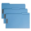 File Folders | Smead 17040 0.75 in. Expansion 2 Fasteners Legal Size Top Tab Colored Fastener Folders - Blue Exterior (50/Box) image number 0