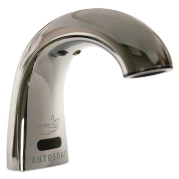 CLEANING AND SANITATION ACCESSORIES | Rubbermaid Commercial FG4870465 One Shot 1.9 in. x 5.5 in. x 4 in. Touch Free Foam Soap Dispenser - Polished Chrome