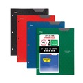 File Folders | Five Star 38049 11 in. x 8.5 in. Two-Pocket Stay-Put Plastic Folder - Assorted (4/Pack) image number 0