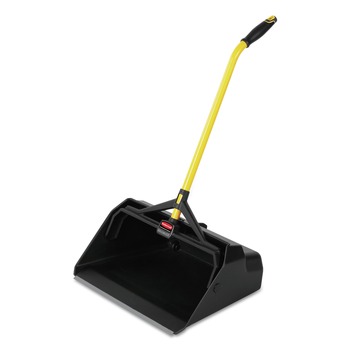 DUST PANS | Rubbermaid Commercial 2018781 Maximizer 20.44 in. W x 29 in. H Plastic Heavy-Duty Stand Up Debris Pan - Yellow/Black